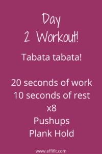 Day 2 Workout EffiFit Challenge