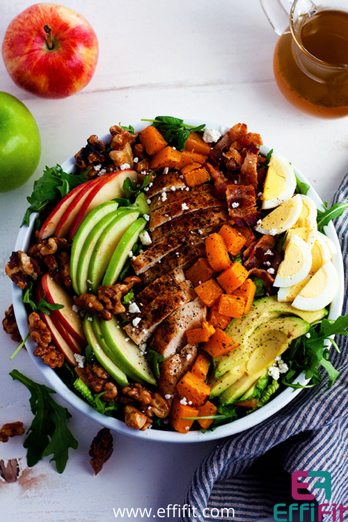 Harvest Cobb Salad with a Honey Apple Cider Vinaigrette