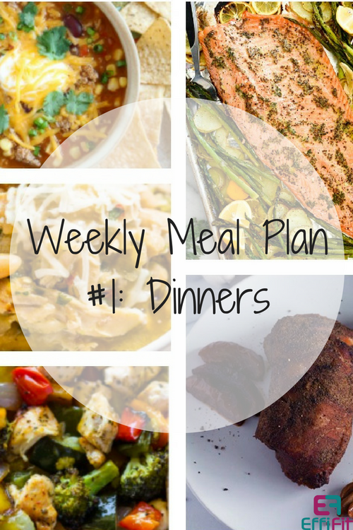 Weekly Meal Plan #1: Dinners