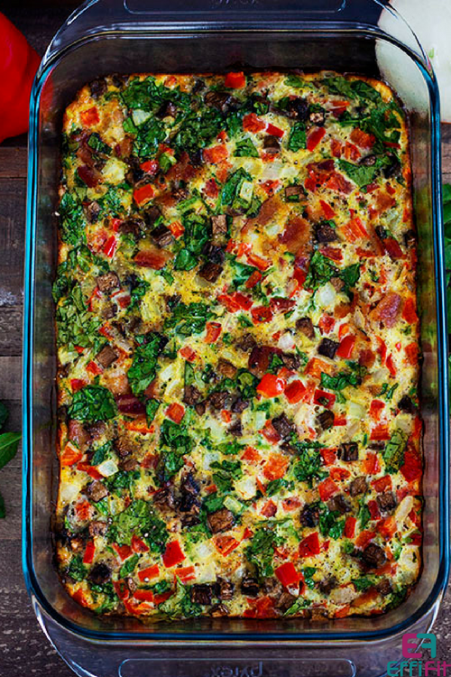 Bacon, Egg, and Veggie Breakfast Casserole - EffiFit