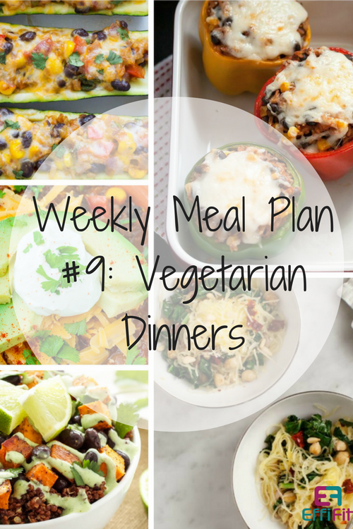 Weekly Meal Plan #9: Vegetarian Dinners