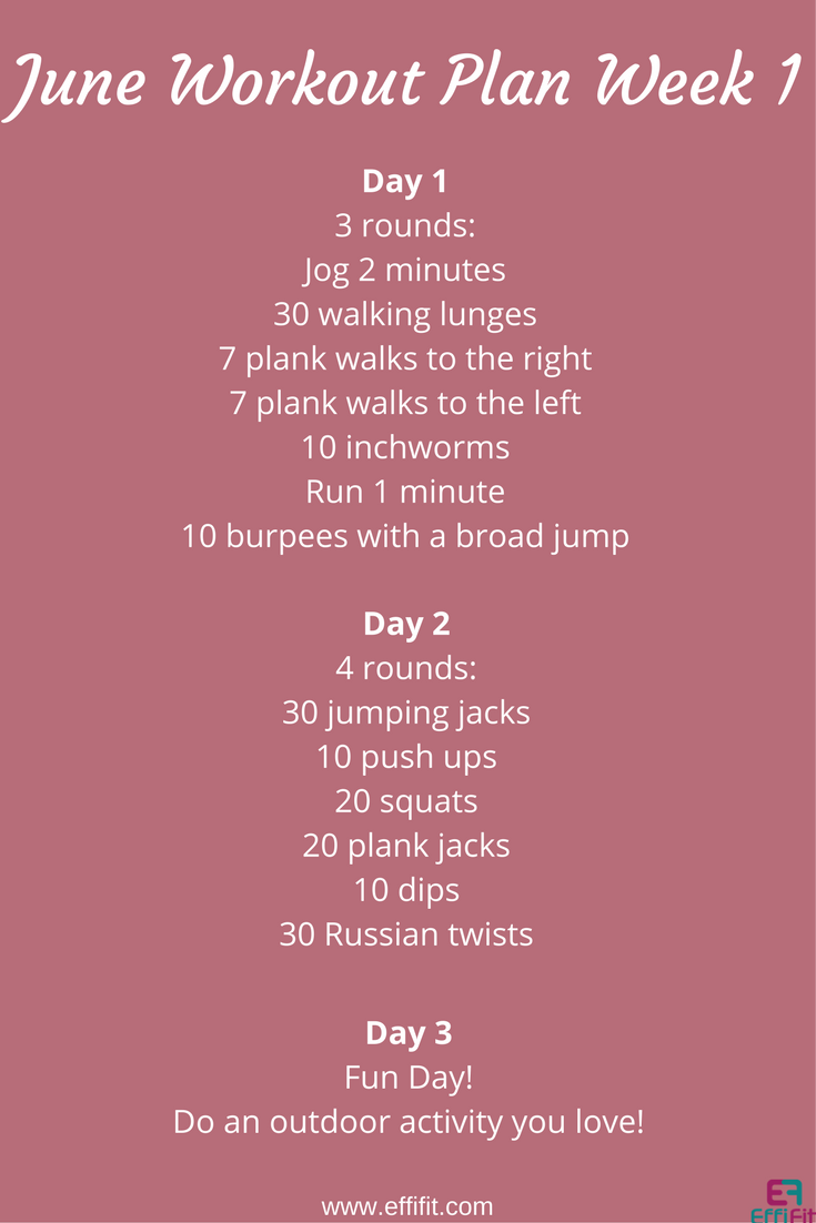 June Workout Plan: Week 1