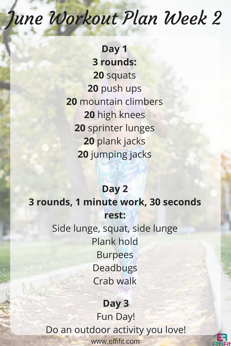 June Workout Plan Week 2 Effifit
