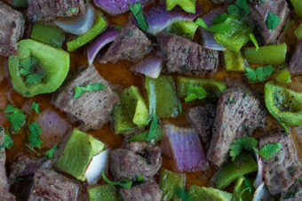 Quick and Easy One Pan Beef Kabobs