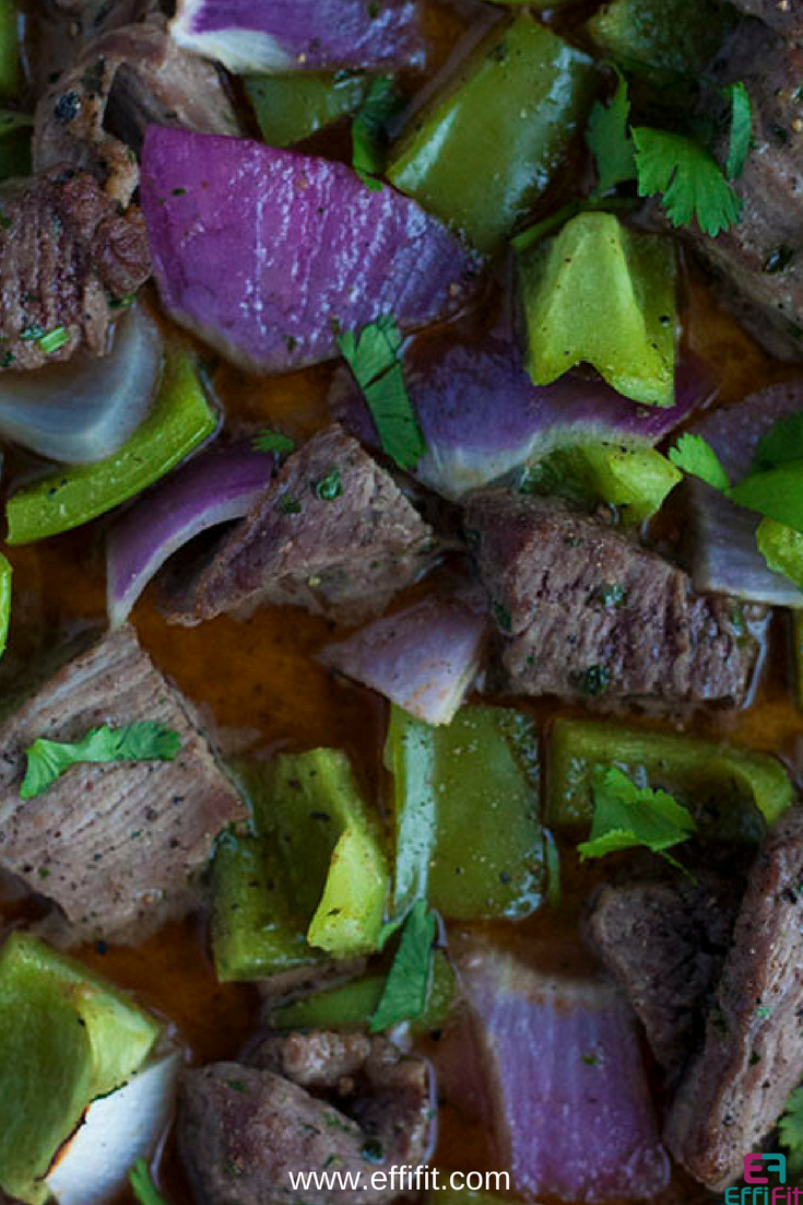 Healthy one pan beef kabobs