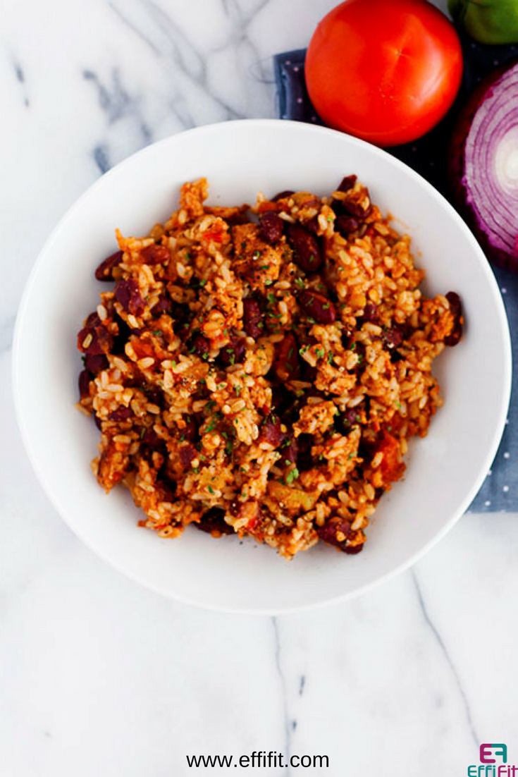 Healthy and delicious red beans and rice