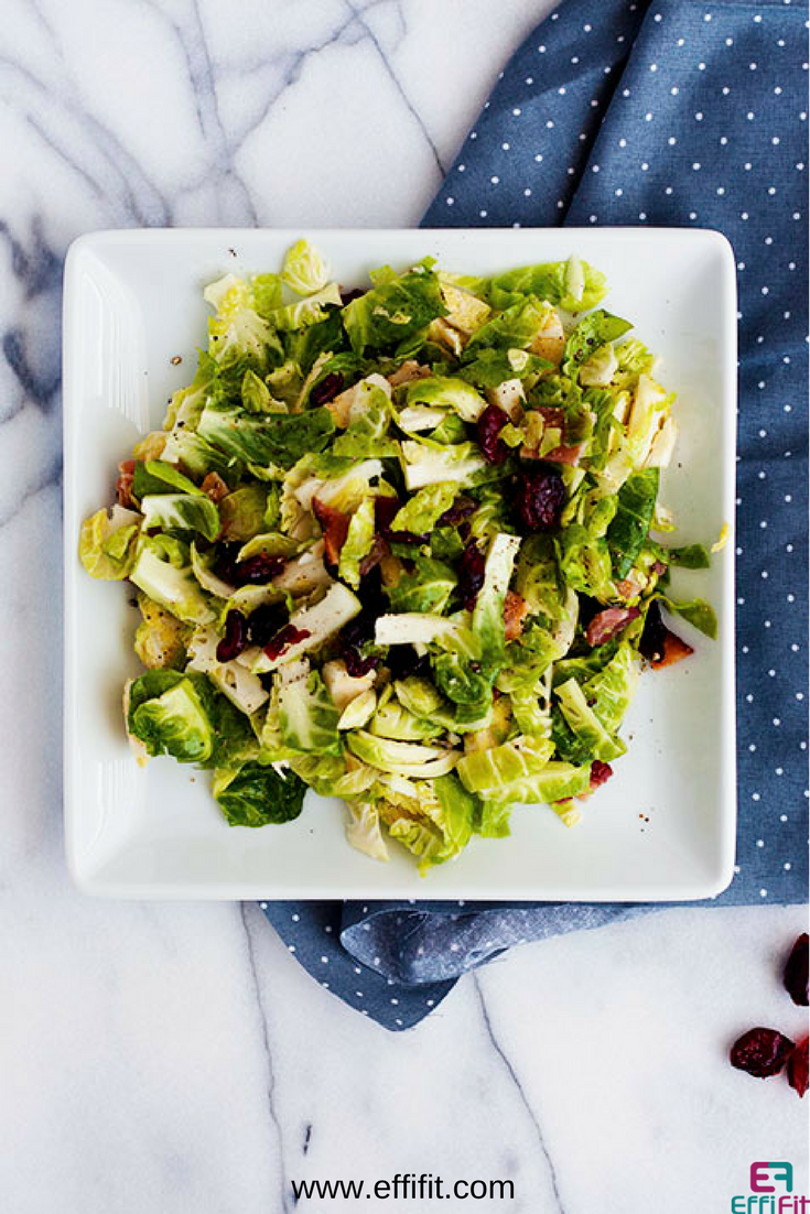 Bacon Cranberry Brussel Sprouts Salad | EffiFit
