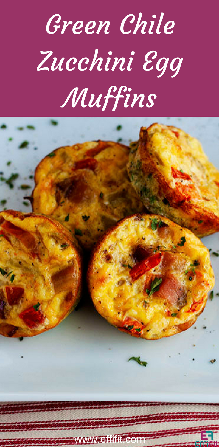 Green Chile Zucchini Egg Muffins for a healthy to go breakfast