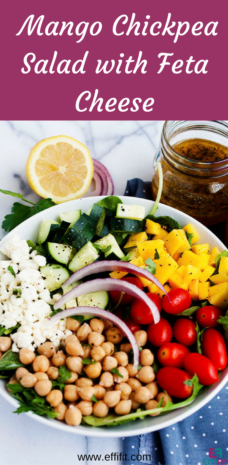 Mango Chickpea Salad with Feta Cheese