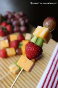 Fruit and cheese kabobs