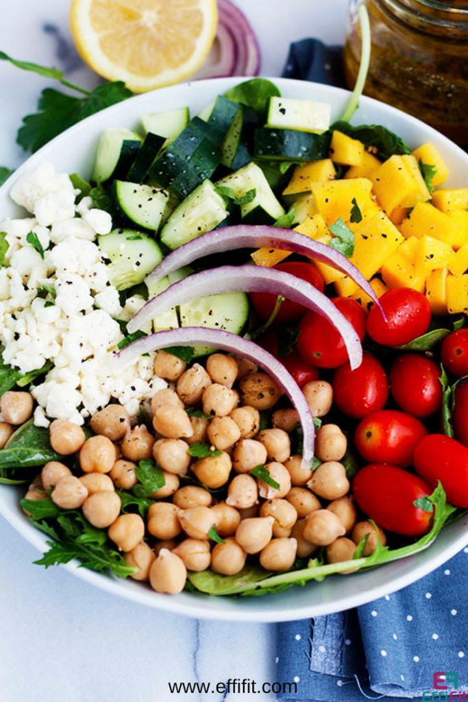 Mango Chickpea Salad with Feta Cheese - EffiFit